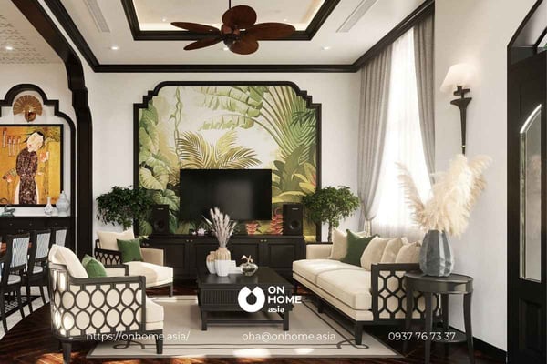 Mẫu thiết kế nội thất biệt thự song lập sang trọng, thanh lịch