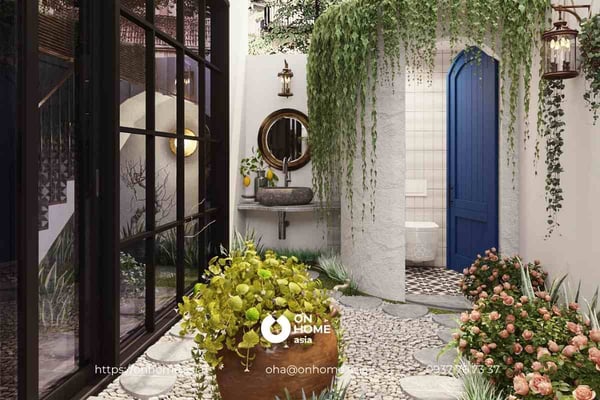 Mẫu thiết kế nội thất biệt thự song lập hiện đại, đơn giản cho sân vườn