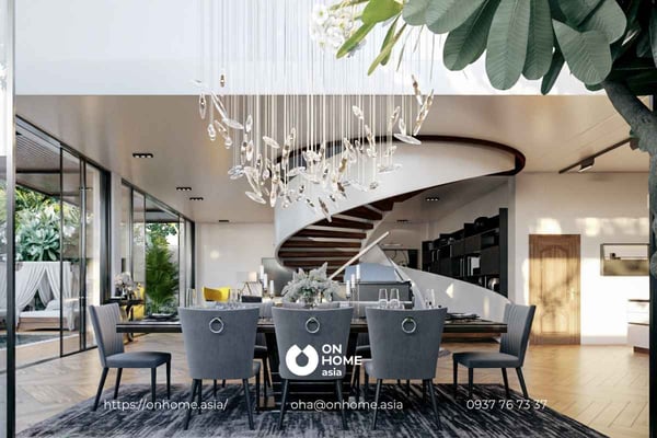 Mẫu thiết kế nội thất biệt thự song lập thời thượng, cao cấp