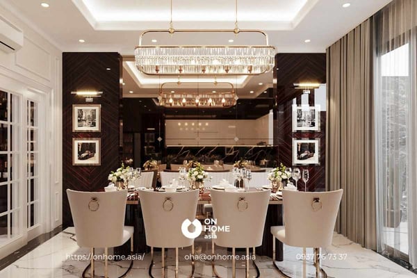 Mẫu thiết kế nội thất biệt thự song lập sang trọng, ấm cúng