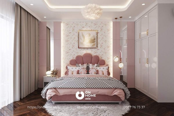 Mẫu thiết kế nội thất biệt thự song lập tối giản, tiện nghi cho phòng ngủ