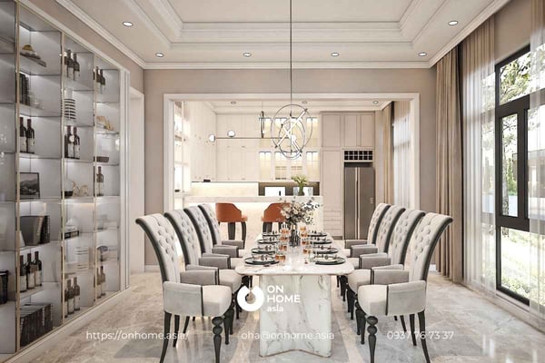 Mẫu thiết kế nội thất biệt thự song lập cho phòng ngủ bé gái dễ thương, sang trọng