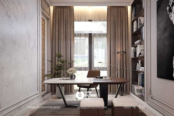 Mẫu thiết kế nội thất biệt thự song lập Tân Cổ Điển sang trọng, hút mắt 