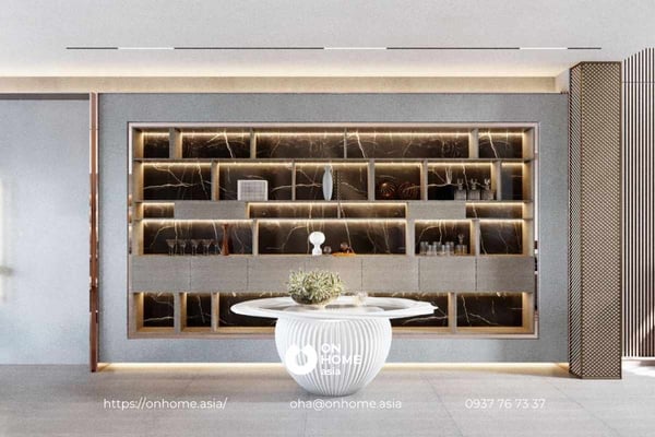 Mẫu thiết kế nội thất biệt thự song lập Tân Cổ Điển sang trọng, hút mắt cho phòng bếp