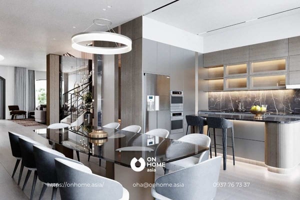 Thiết kế phòng ngủ biệt thự song lập Tân Cổ Điển thanh lịch