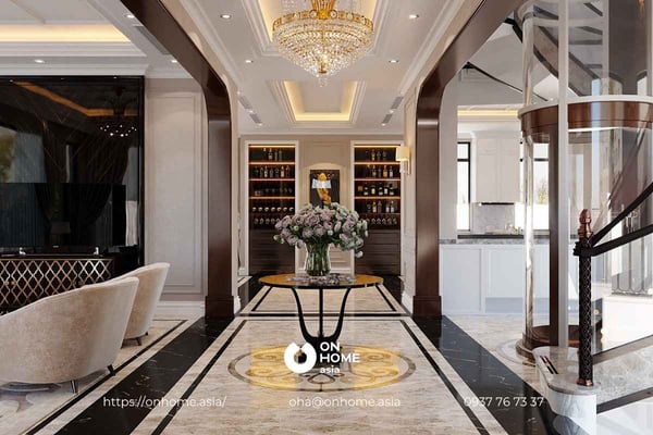 Kết hợp ngoại thất sang trọng cùng thiết kế nội thất biệt thự song lập thời thượng