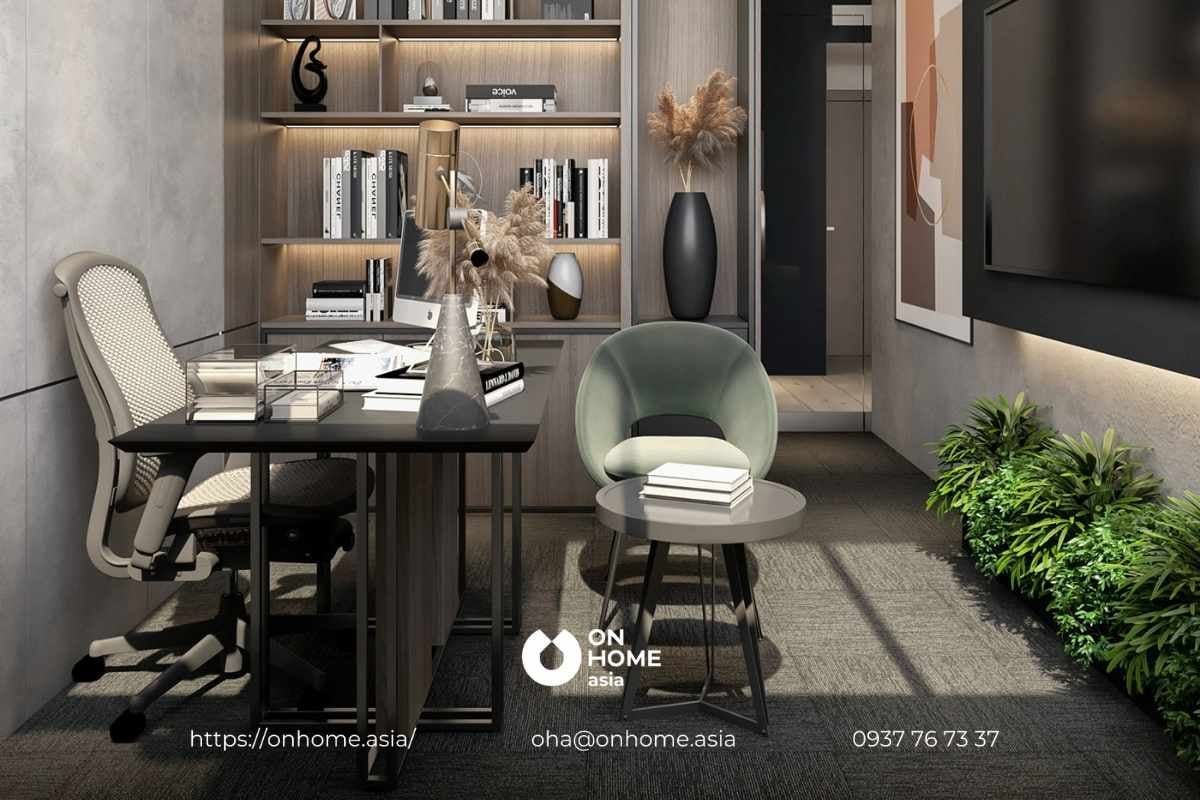 Mẫu thiết kế nội thất văn phòng hiện đại kết hợp đôi chút phong cách Luxury sang trọng