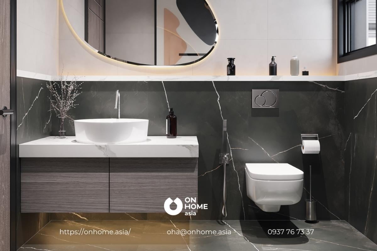 Nhà vệ sinh thiết kế hiện đại sang trọng, tiện nghi phong cách Luxury