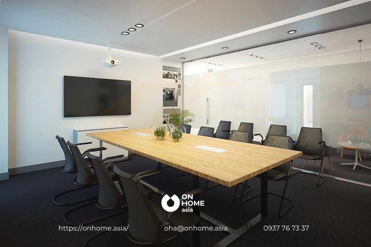 Lựa chọn bàn họp phù hợp với thiết kế nội thất văn phòng hiện đại. 