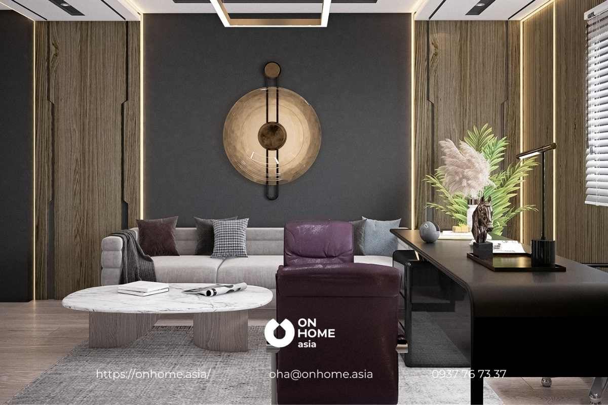Thiết kế nội thất văn phòng hiện đại cho giám đốc.