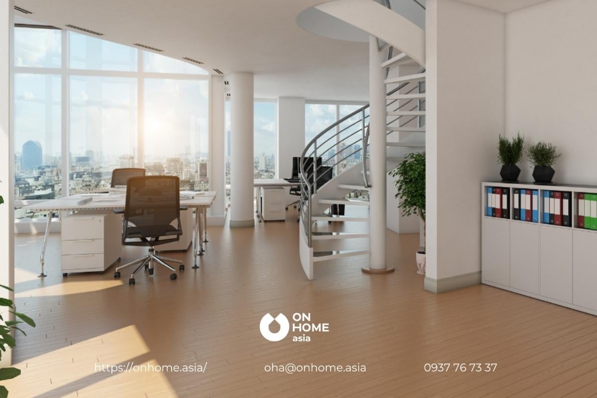 Thiết kế nội thất văn phòng hiện đại cho nhân viên.