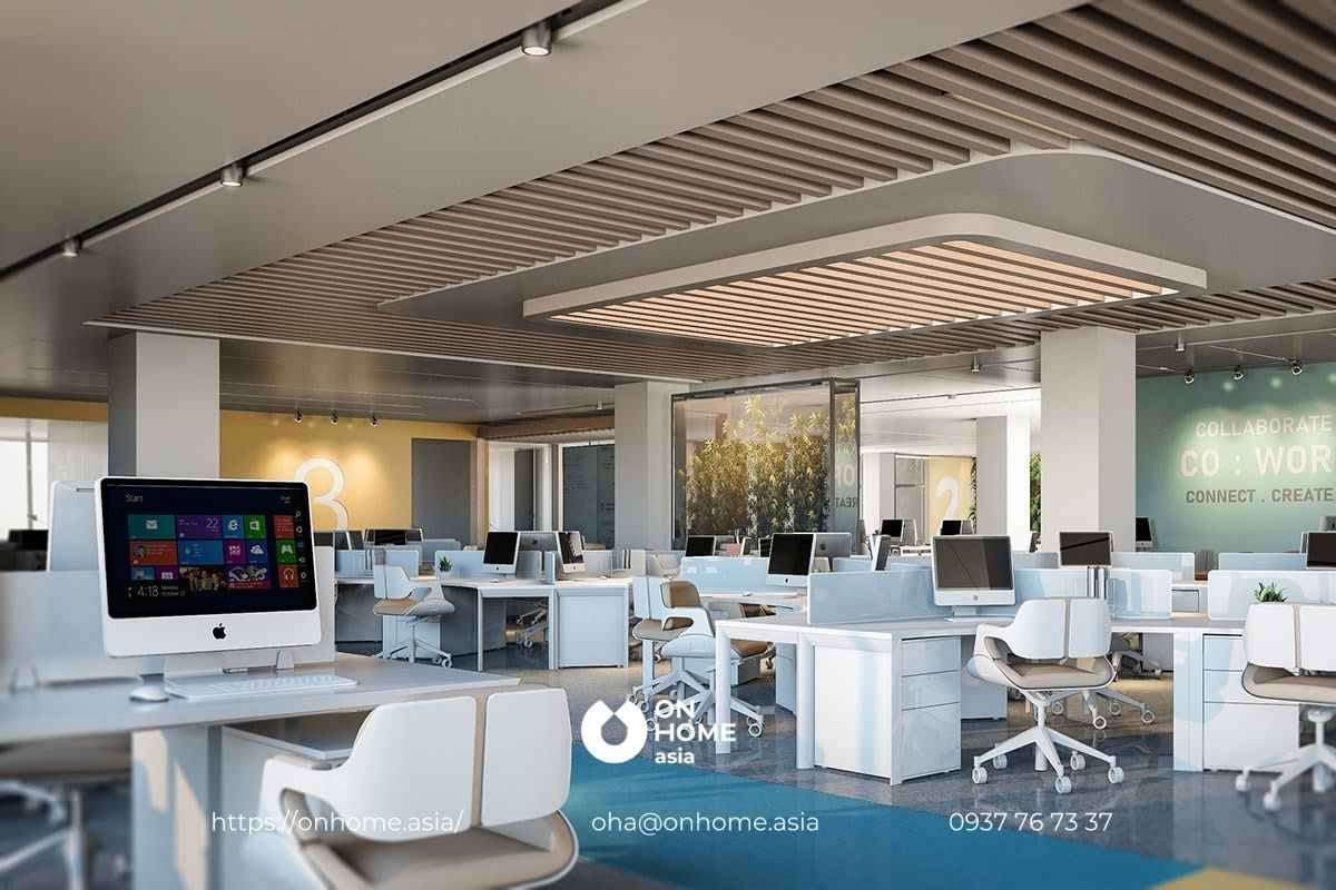 Thiết kế nội thất văn phòng hiện đại cho nhân viên.