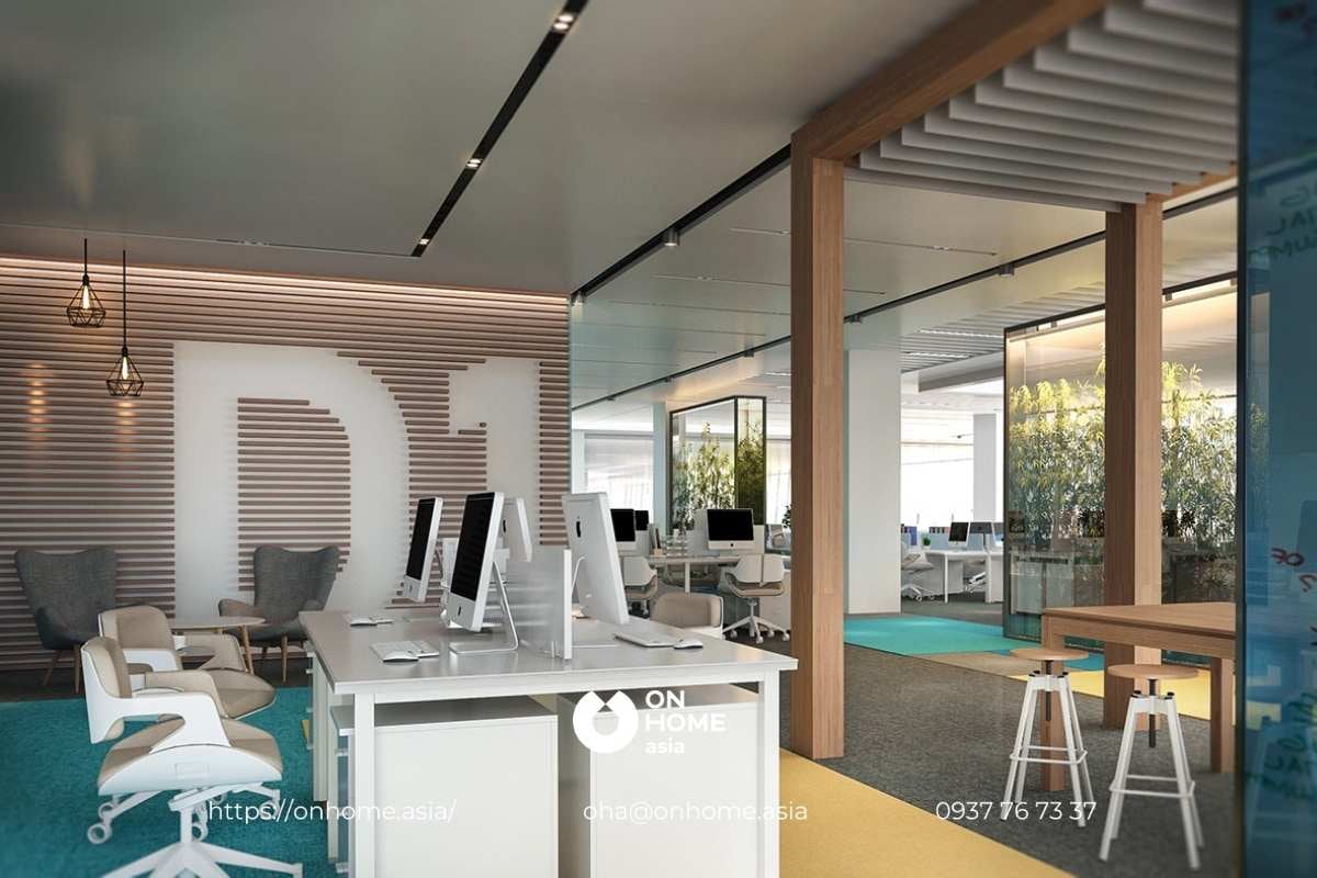 Thiết kế nội thất văn phòng hiện đại cho nhân viên.