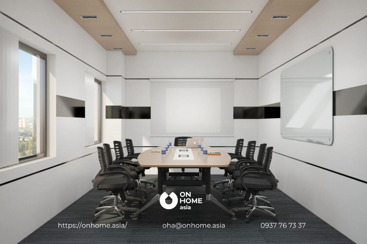 Thiết kế nội thất văn phòng hiện đại cho phòng họp.