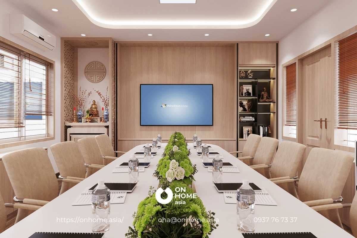 Thiết kế nội thất văn phòng hiện đại cho phòng họp.
