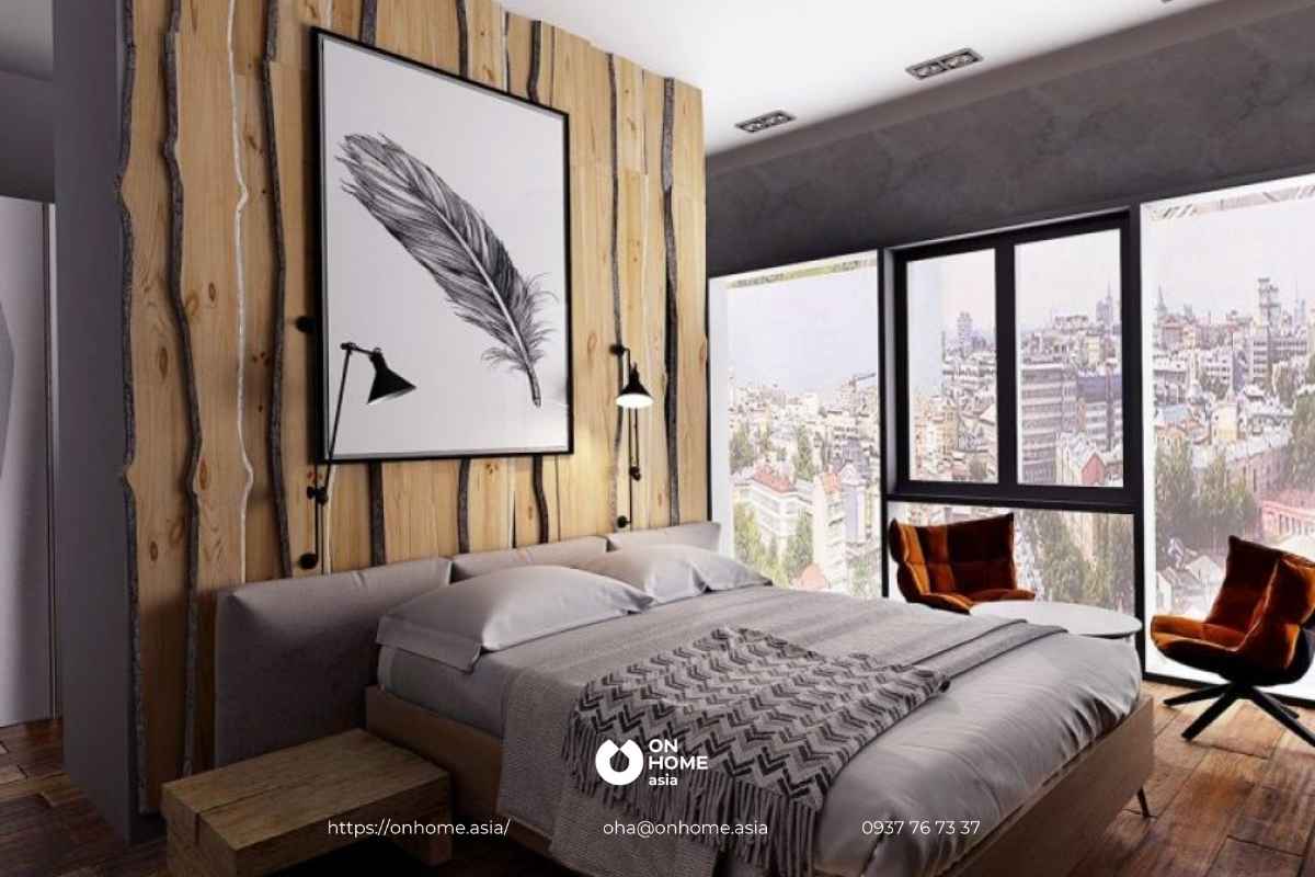 Thiết kế phòng ngủ đẹp 15m2 theo phong cách Urban