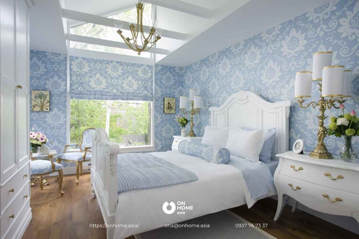 Thiết kế nội thất phòng ngủ 15m2 theo phong cách Tân Cổ Điển