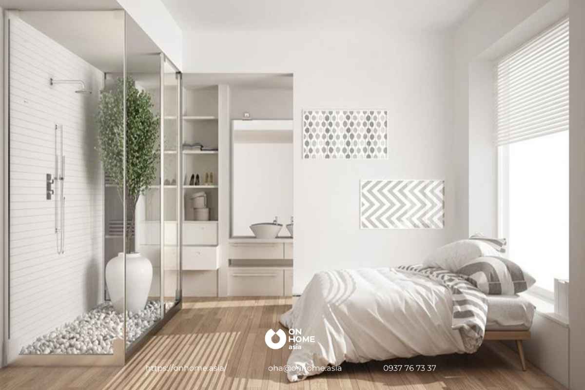 Mẫu thiết kế phòng ngủ 15m2 có toilet