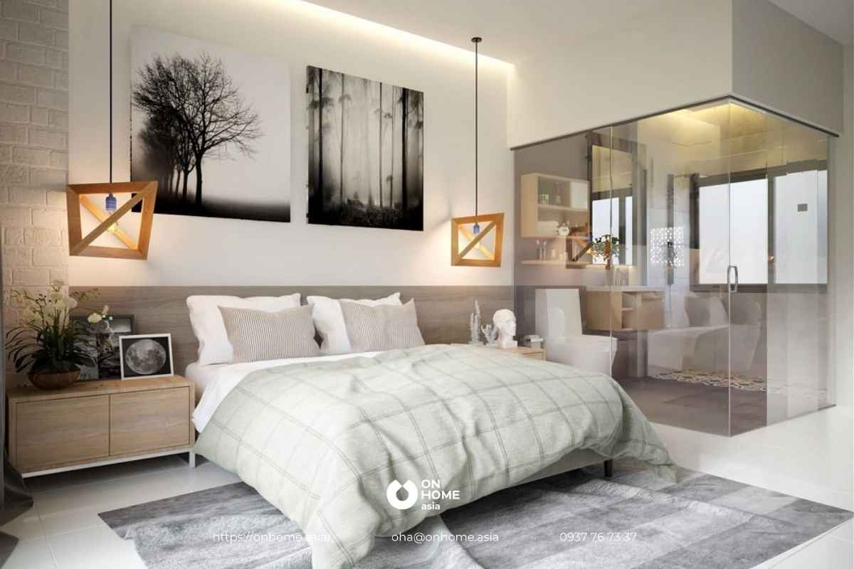 Mẫu thiết kế phòng ngủ 15m2 có toilet tiện nghi nhất