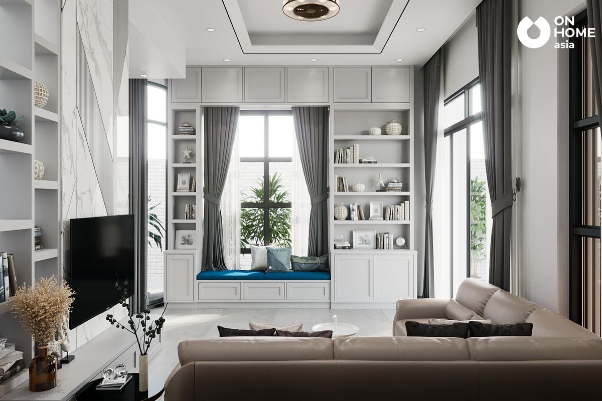Interior of living room in 3 bedroom townhouse