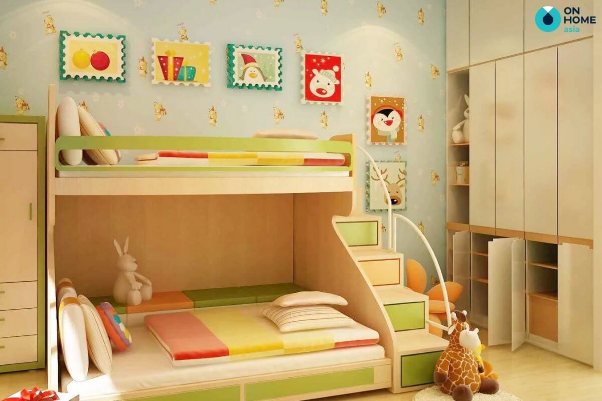 thiết kế phòng ngủ 20m2 cho bé