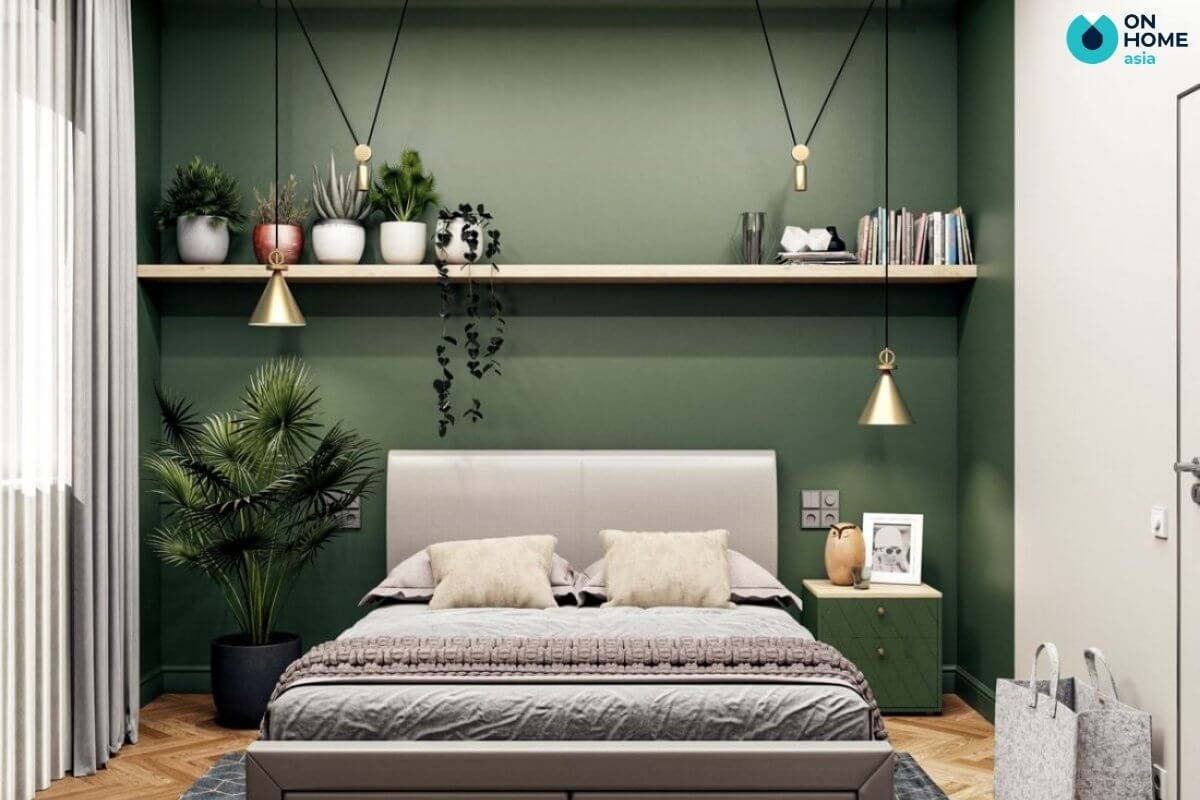 phòng ngủ 20m2 phong cách tropical