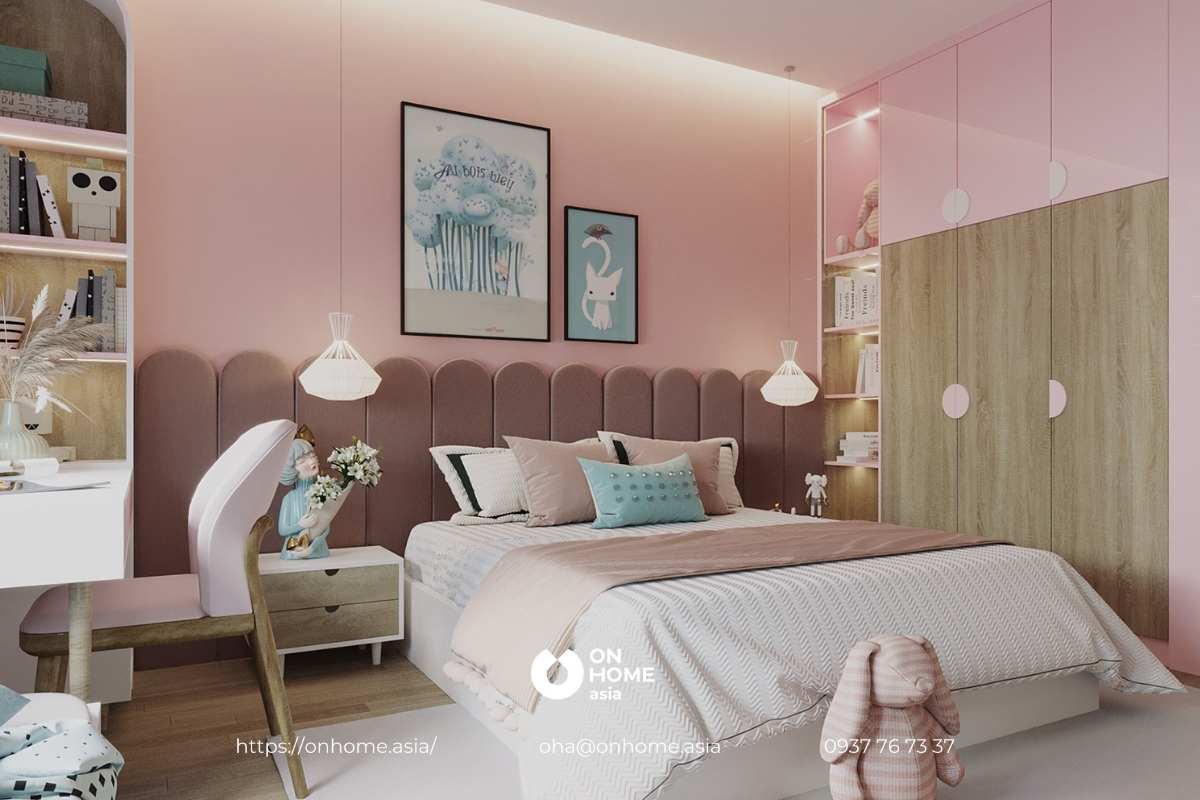 Những họa tiết đáng yêu được sử dụng trong phòng ngủ bé gái