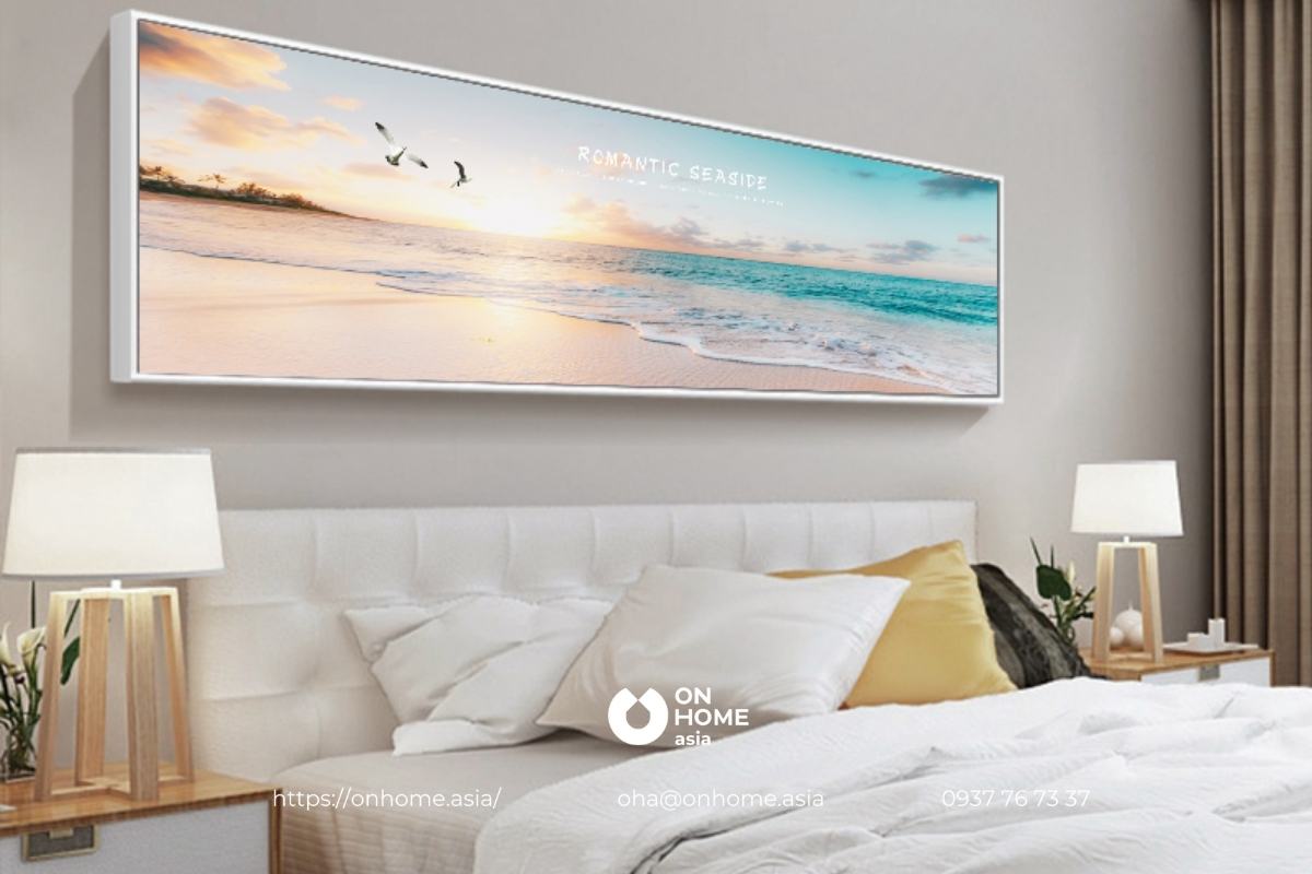 Tranh trang trí phòng ngủ chủ đề biển cả