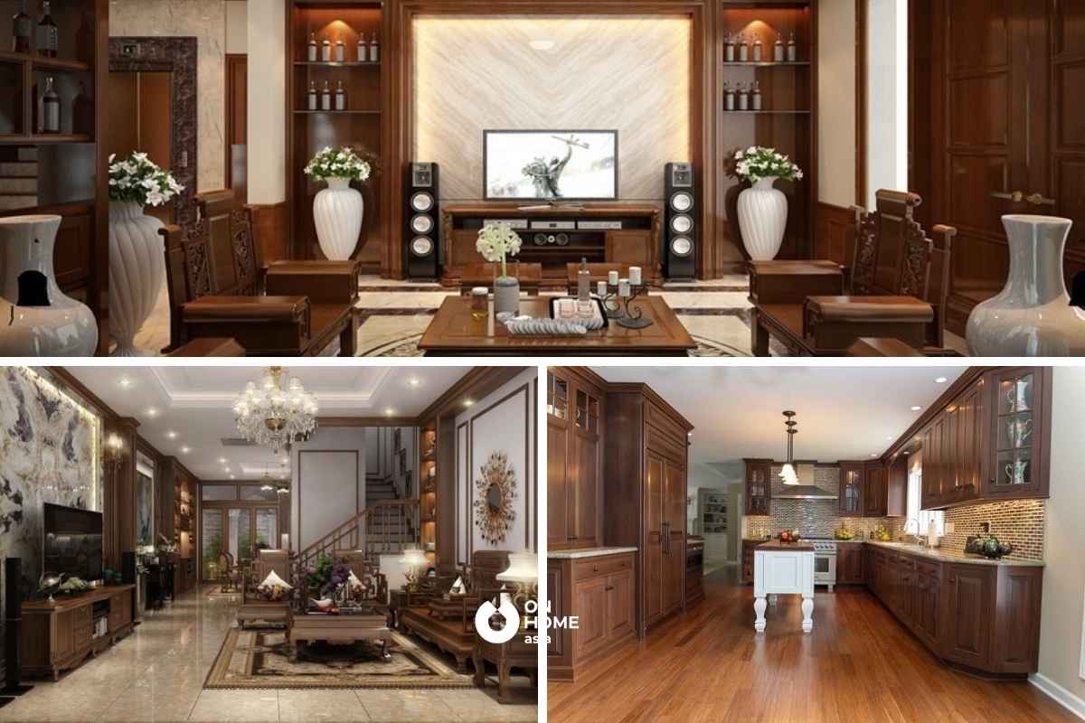 Gỗ tự nhiên được sử dụng để lát sàn ốp tường và ốp trần