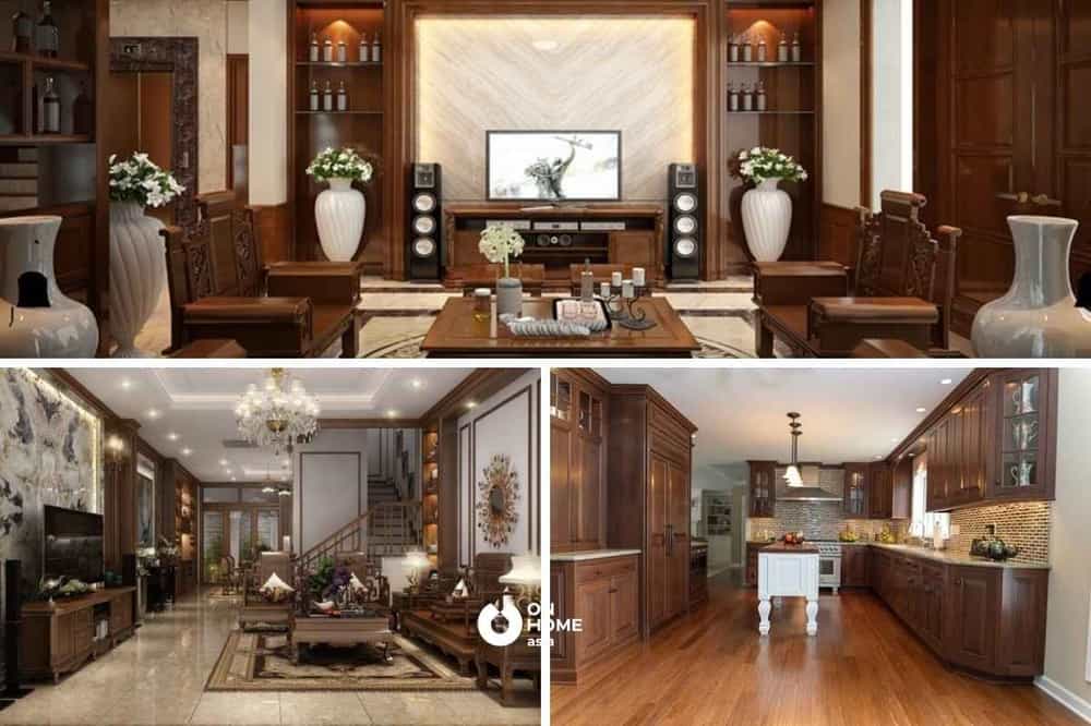 Gỗ tự nhiên được sử dụng để lát sàn ốp tường và ốp trần