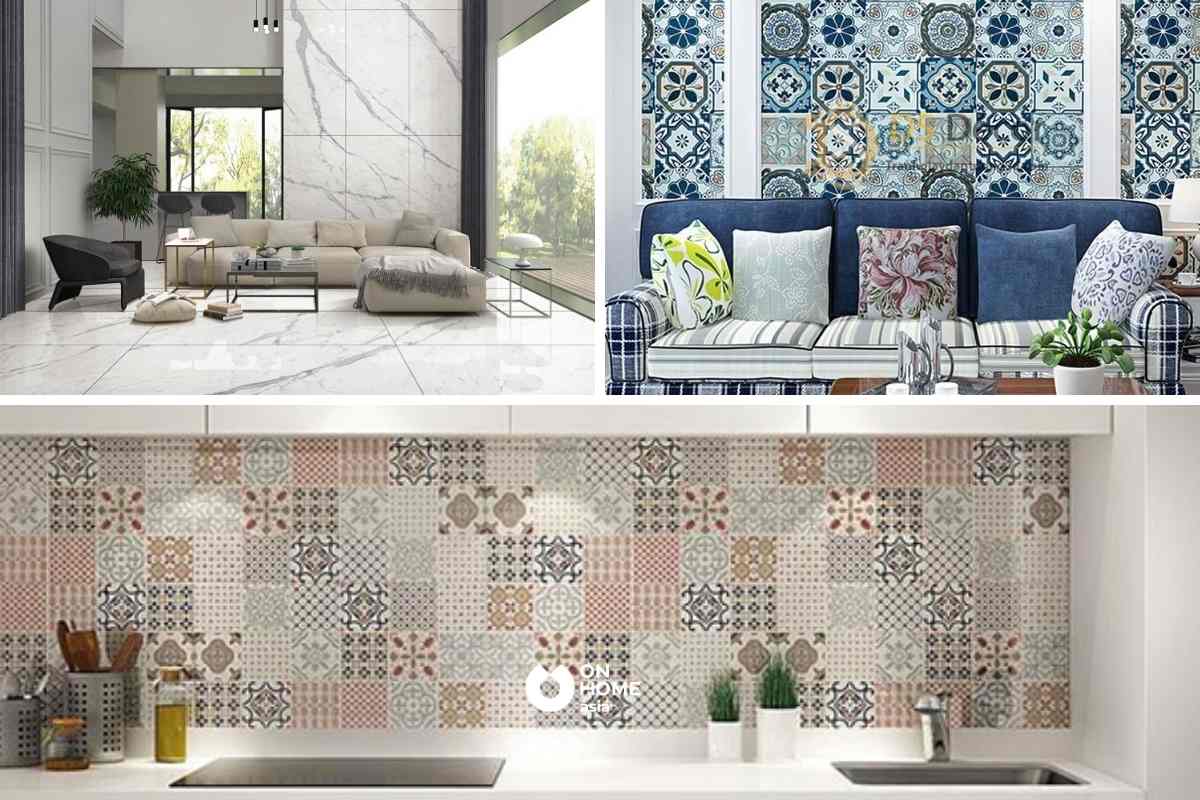 Gạch men được sử dụng làm vật liệu ốp tường, lát sàn,...