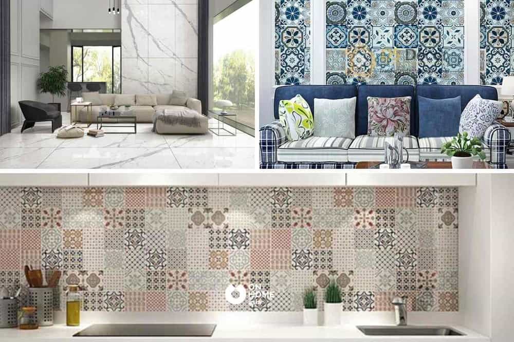 Gạch men được sử dụng làm vật liệu ốp tường, lát sàn,...